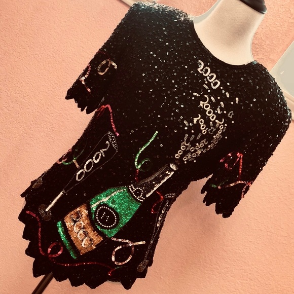 Y2K Party Top Laurence Kazar Deadstock Vintage - Picture 2 of 9